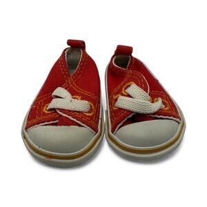 American Girl Bitty Baby Twins 2008 Red Canvas Boy Meet Shoes Plaid Set